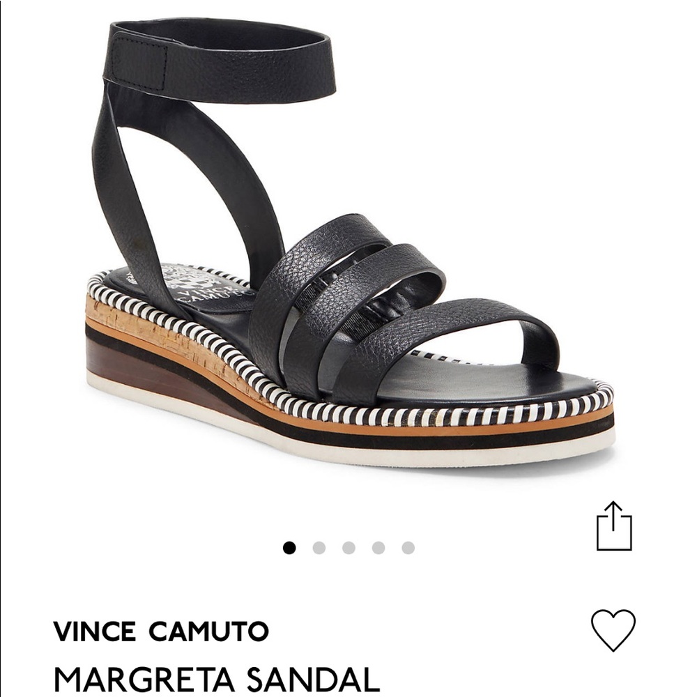 🏷NWT Vince Camuto Margreta Wedge Black Sandal 6.5